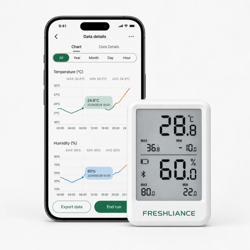 Datalogger de Temperatura y Humedad Inalámbrico BlueTag TH20 – Monitoreo